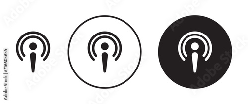 Podcast Vector Illustration Set. Transparent pod microphone and line audience pod sign in suitable for apps and websites UI design style. photo