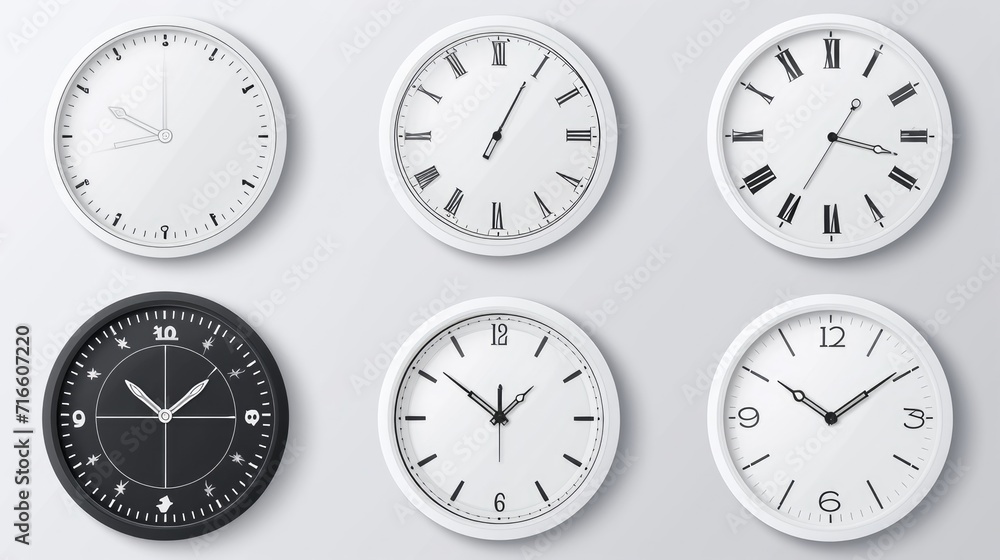 Mechanical clock faces, bezel. White watch dial with minute and hour marks. Timer or stopwatch element. Blank measuring circle scale with divisions. Vector illustration Mechanical clock faces, bezel. White watch dial with minute and hour marks. Timer or stopwatch element. Blank measuring circle scale with divisions. Vector illustration