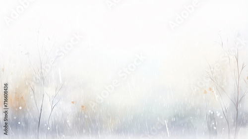 autumn background  watercolor image autumn rain  blank copy space light raindrops in motion blurred
