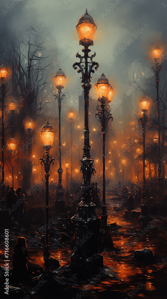 vertical background street lights mystical fictional graphics fairy background landscape autumn view vertical background street lights mystical fictional graphics fairy background landscape autumn view