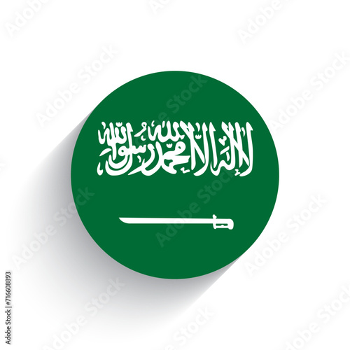 National flag icon vector illustration of Saudi Arabia isolated on white background.