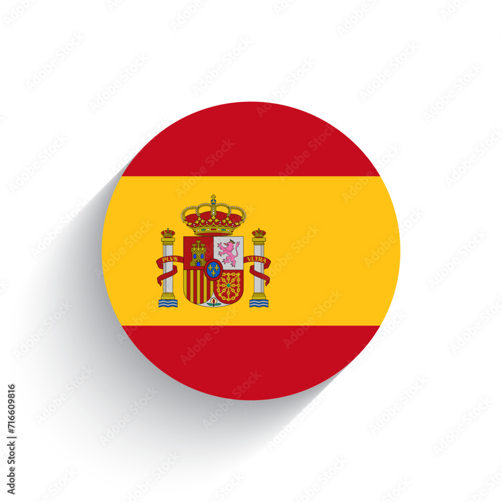 Fototapeta premium National flag icon vector illustration of Spain isolated on white background.
