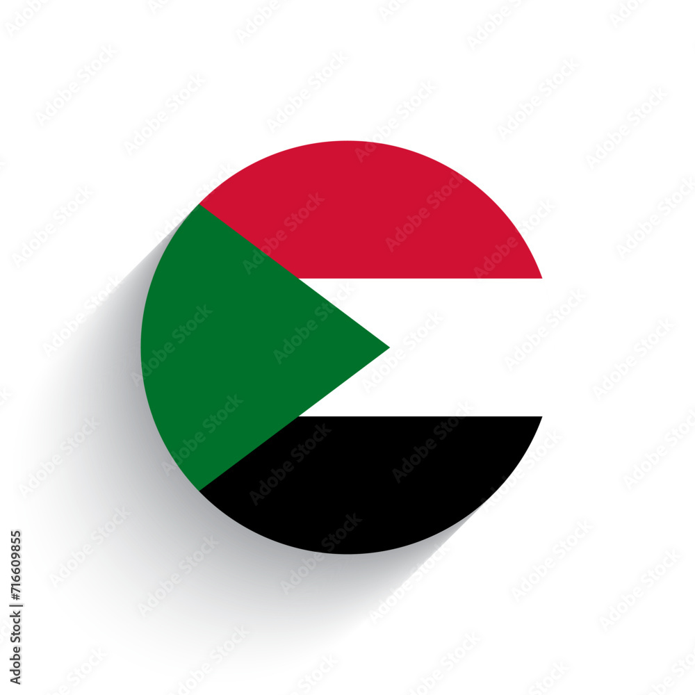 Fototapeta premium National flag of Sudan icon vector illustration isolated on white background.
