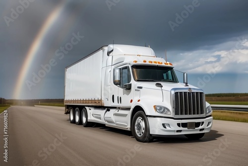 White Truck. Delivery Vehicle. Generated AI