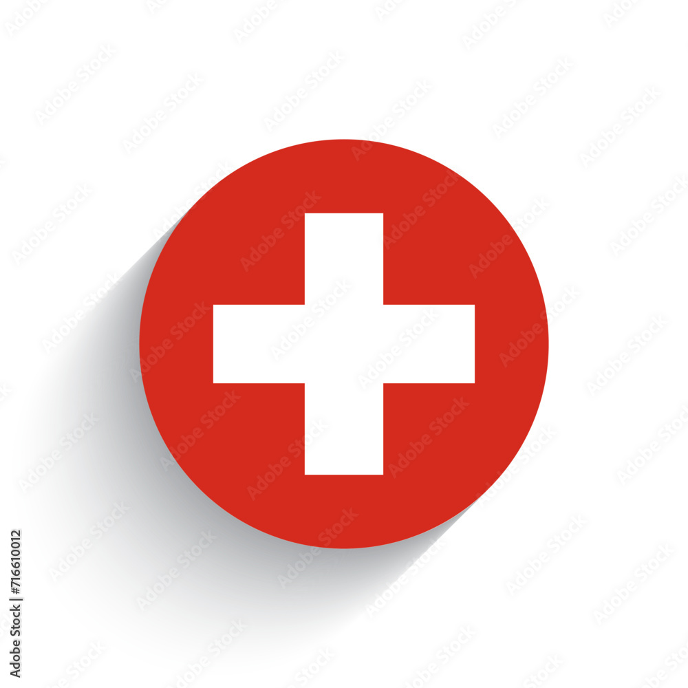 National flag of Switzerland icon vector illustration isolated on white background. National flag of Switzerland icon vector illustration isolated on white background.