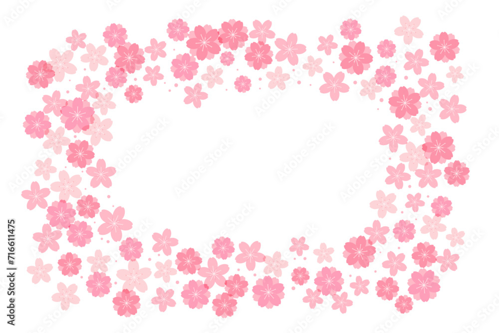 Spring flowers, blossoms, blooms, floral frame. Rectangular border with copy space on transparent background. Flat style vector illustration. Abstract geometric design. Concept seasonal banner Spring flowers, blossoms, blooms, floral frame. Rectangular border with copy space on transparent background. Flat style vector illustration. Abstract geometric design. Concept seasonal banner