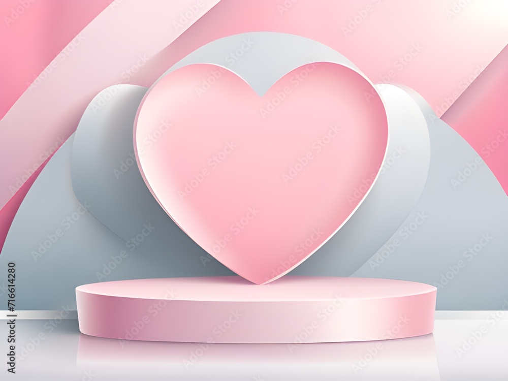 valentine 's day background with podium , illustration