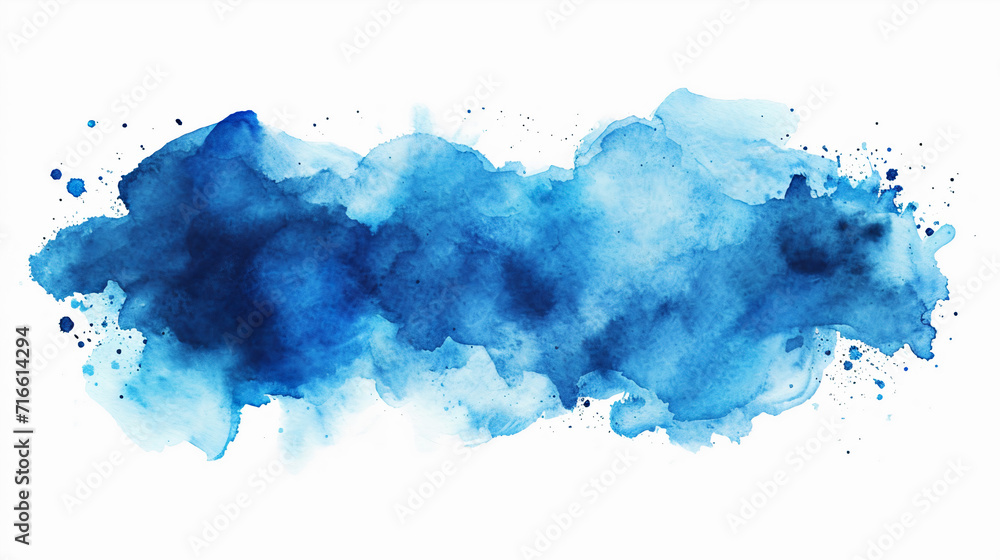 Blue watercolor stain, design element. Generative AI Blue watercolor stain, design element. Generative AI