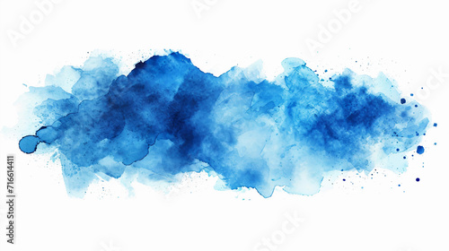 Blue watercolor stain, design element. Generative AI