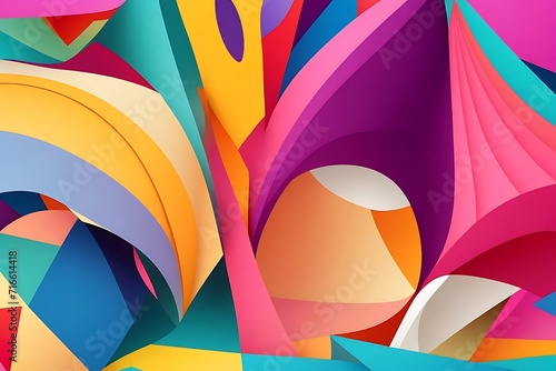 abstract color 3d paper and abstract colorful background art illustration