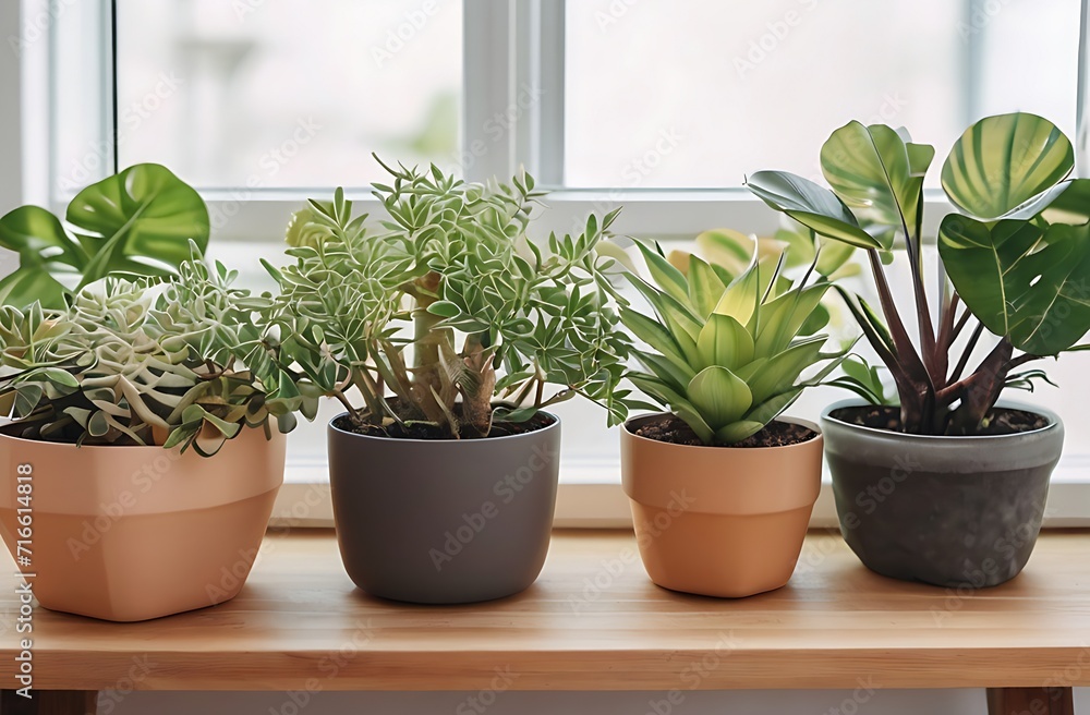 Fototapeta premium plant in a pot on the windowsill