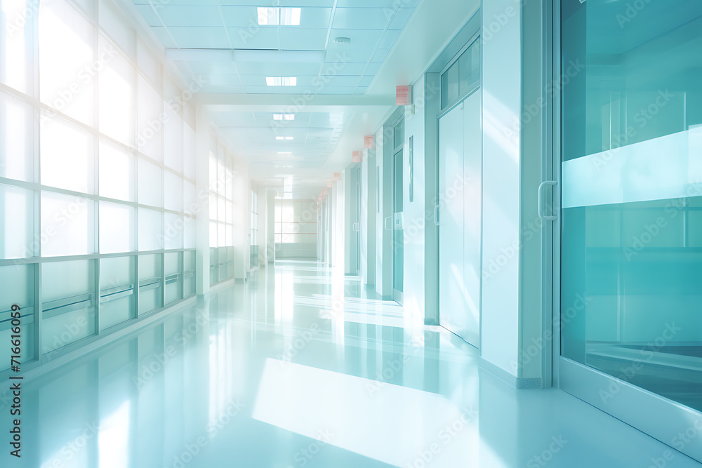 hospital corridor with light shining through glass, in the style of soft pastel colors, medical themes. hospital corridor with light shining through glass, in the style of soft pastel colors, medical themes.