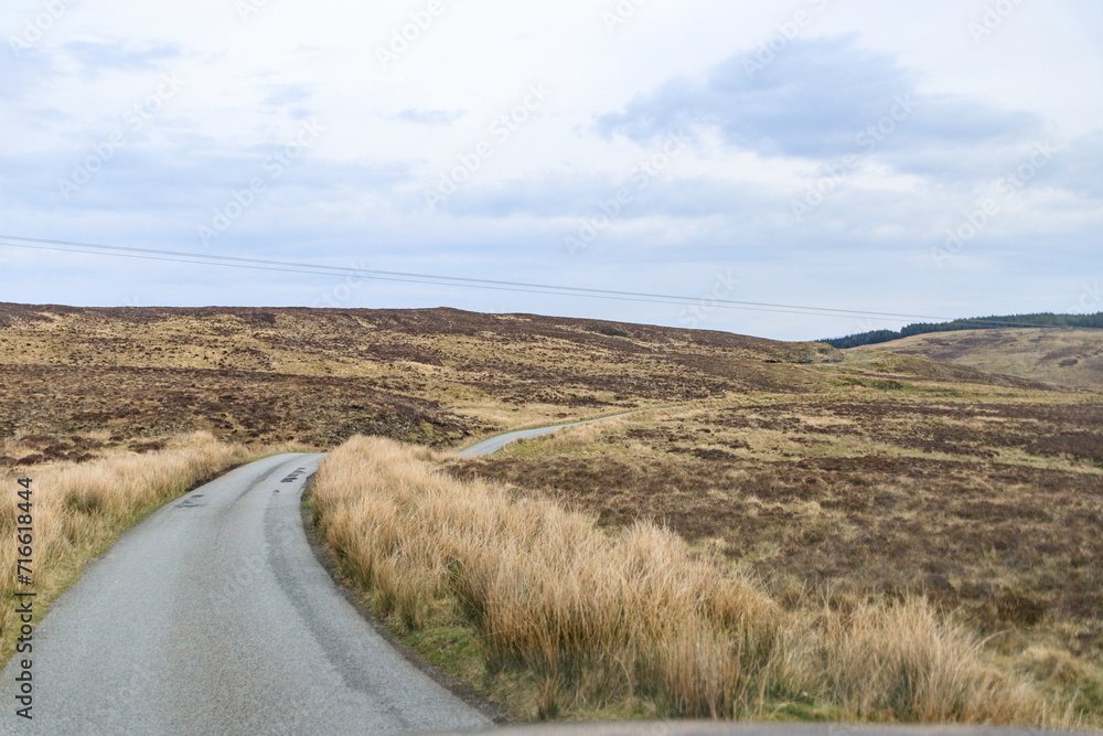 Winding Road Through the Tranquil Moors of Isle of Skye