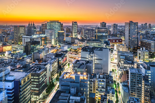                                                              Urban sunset view of Kawasaki city - Kanagawa  Japan