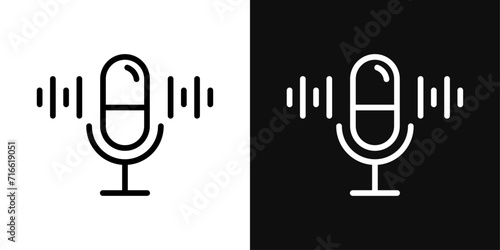 Podcast icon set. vector illustration photo