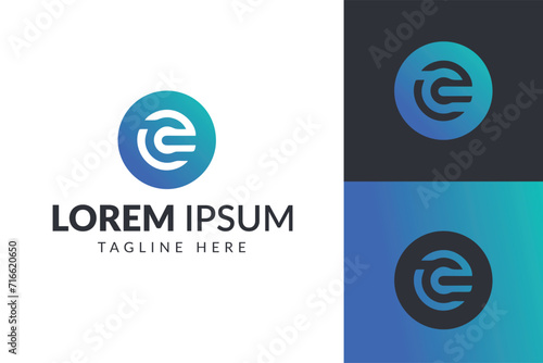 Modern Circular Logo Design Featuring Initials CE in Blue Gradient
 photo