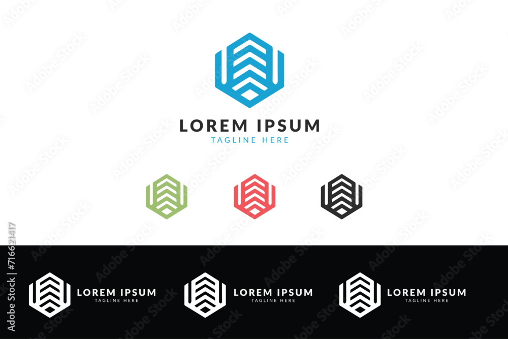 Abstract Company Logo Variations in Multiple Color Schemes on White Background Abstract Company Logo Variations in Multiple Color Schemes on White Background