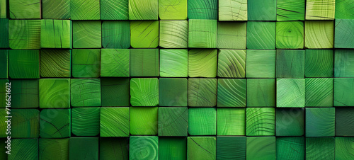 grüne Holzwürfel nebeneinander photo