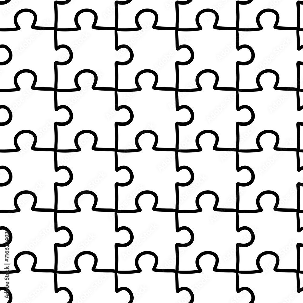 seamless pattern with black and white puzzle pieces. seamless pattern with black and white puzzle pieces.