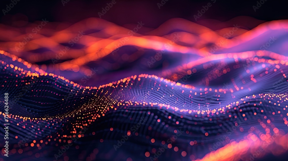 3D animated data nodes depicting data flow, futuristic polka dot wallpaper 3D animated data nodes depicting data flow, futuristic polka dot wallpaper