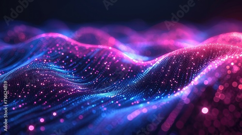 shiny wave background in purple, pink and blue lights