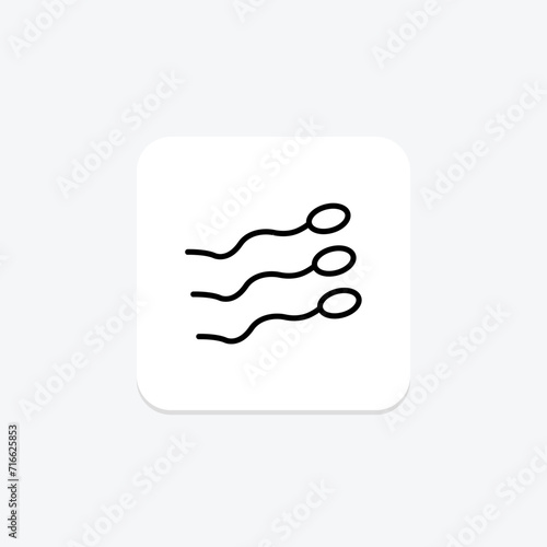 Sperm black outline icon , vector, pixel perfect, illustrator file