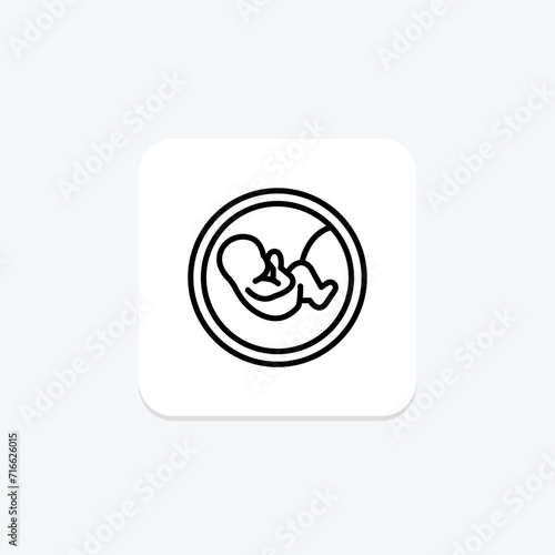 Embryo black outline icon , vector, pixel perfect, illustrator file
