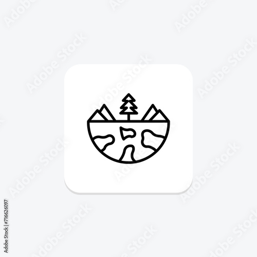 Biosphere black outline icon , vector, pixel perfect, illustrator file