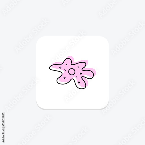 Amoeba color shadow line icon , vector, pixel perfect, illustrator file