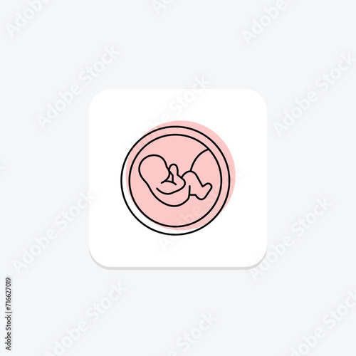 Embryo color shadow line icon , vector, pixel perfect, illustrator file