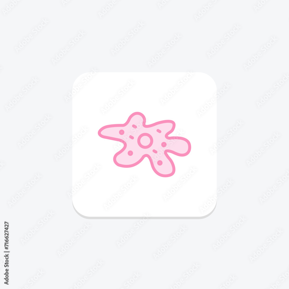 Amoeba color outline icon , vector, pixel perfect, illustrator file