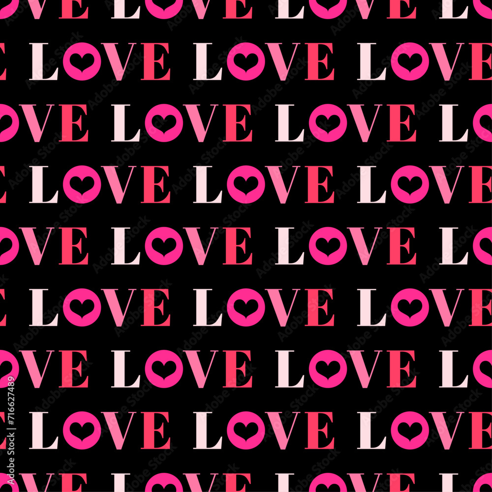 Seamless pattern of pink words Seamless pattern of pink words