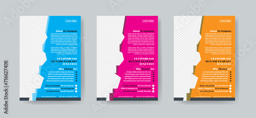 Corporate business flyer template design set, Brochure design, cover modern layout, annual report, poster, flyer in A4 with colorful business proposal, promotion, advertise, publication, cover page.