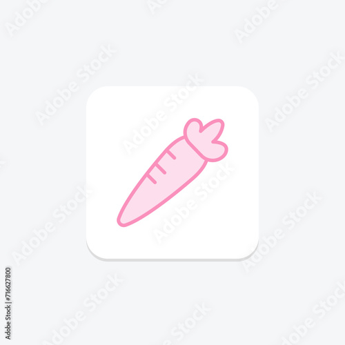 Carrot color outline icon , vector, pixel perfect, illustrator file
