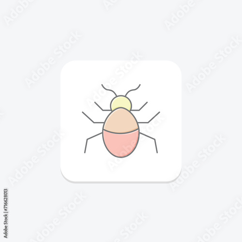 Bug awesome lineal color icon , vector, pixel perfect, illustrator file