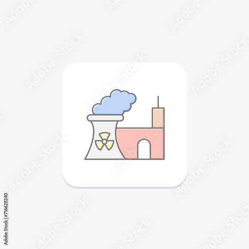 Nuclear awesome lineal color icon , vector, pixel perfect, illustrator file