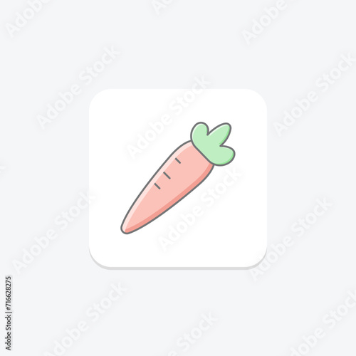 Carrot awesome lineal color icon , vector, pixel perfect, illustrator file