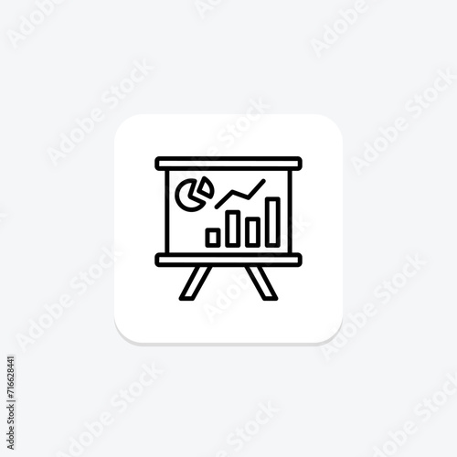 Graph Presentation black outline icon , vector, pixel perfect, illustrator file