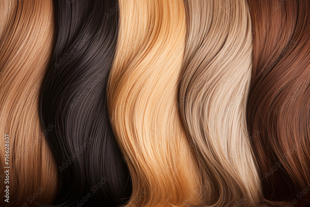 Fototapeta premium Blond, brunette and black hair shades