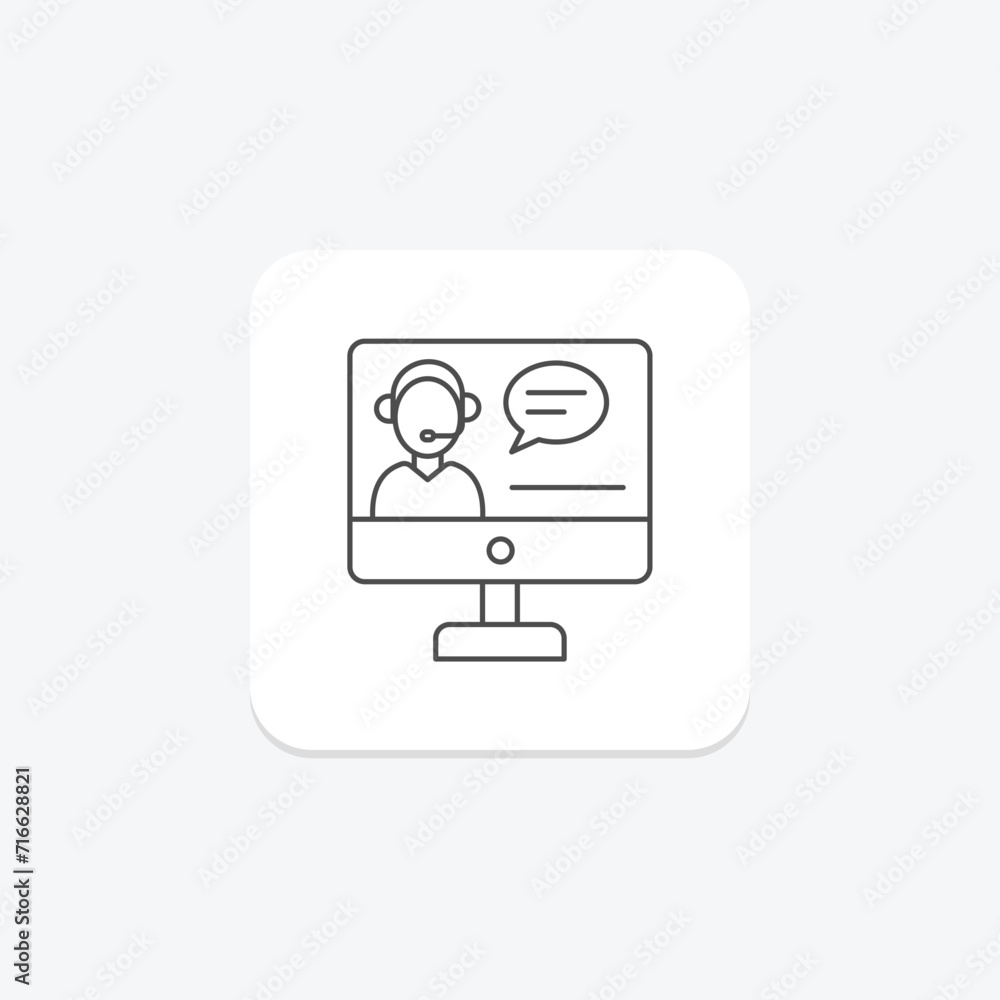 Client support grey thin line icon , vector, pixel perfect, illustrator file Client support grey thin line icon , vector, pixel perfect, illustrator file