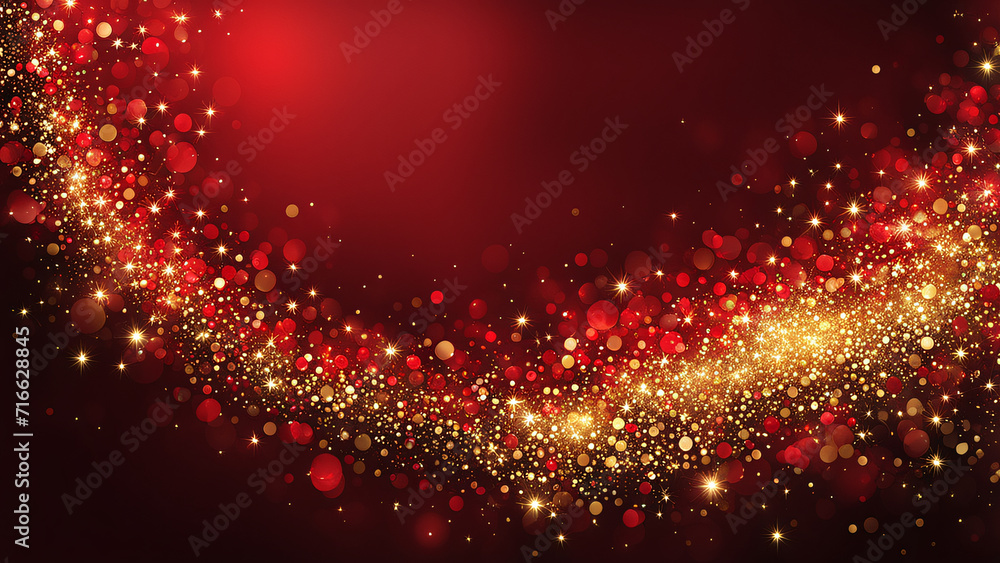 Golden and red glitter background