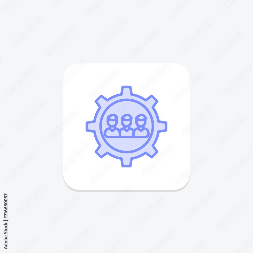 Human resource management icon, Hr icon, color outline icon , vector, pixel perfect, illustrator file