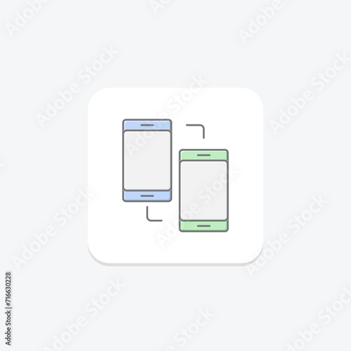 Data exchange icon, data share icon, solid and filled outline colorful version, outline and filled vector sign , vector, pixel perfect, illustrator file