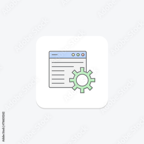 Cogwheel icon, engineering icon, solid and filled outline colorful version, outline and filled vector sign , vector, pixel perfect, illustrator file