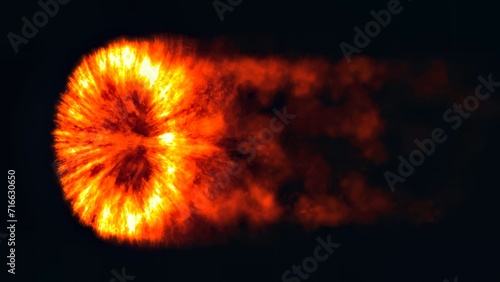 Beautiful illustration of fire energy portal on plain black background