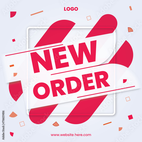 new order red theme vector template design photo