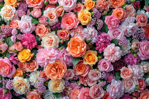 Romantic Blooming Rose Bouquet: A Colorful Celebration of Love in Nature