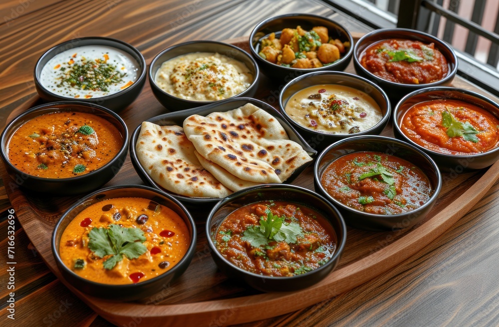 Various dishes including kheer and roti on small plates, gudi padwa sweets and cuisine picture