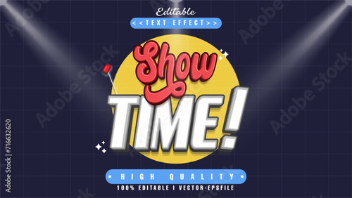 editable show time text effect.typhography logo