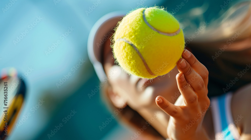 A close-up of a tennis player serving the ball with high concentration.